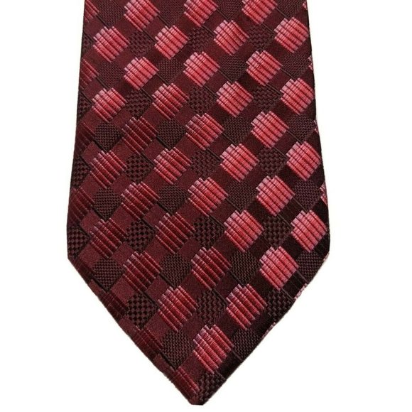 Karako Collection Other - Karako Collection Red Geometric Silk Necktie
